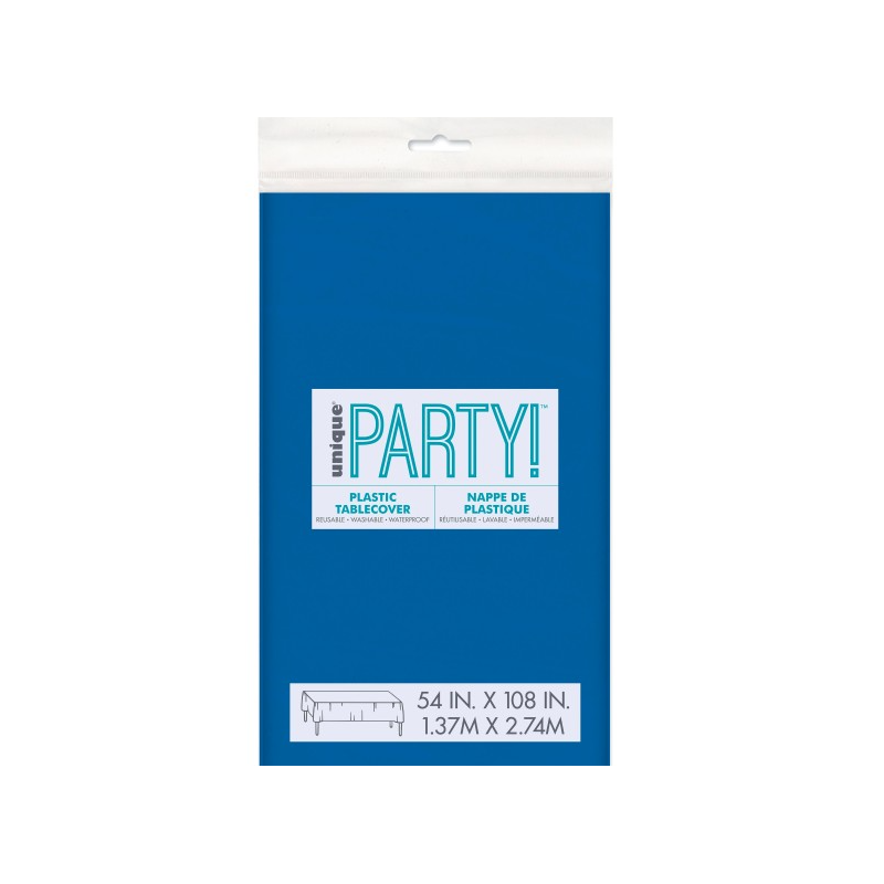 Mantel Plástico Liso Azul Real 137x274 Cm
