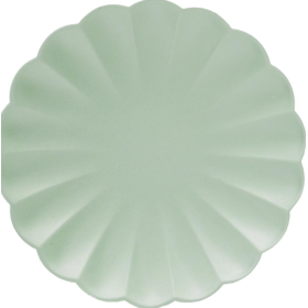 Platos Papel Forma De Flor Verde Menta 8 Unidades