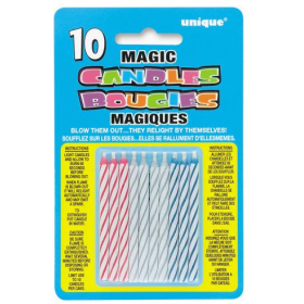 Velas Cumpleaños Mágicas Multicolor 10 Unidades
