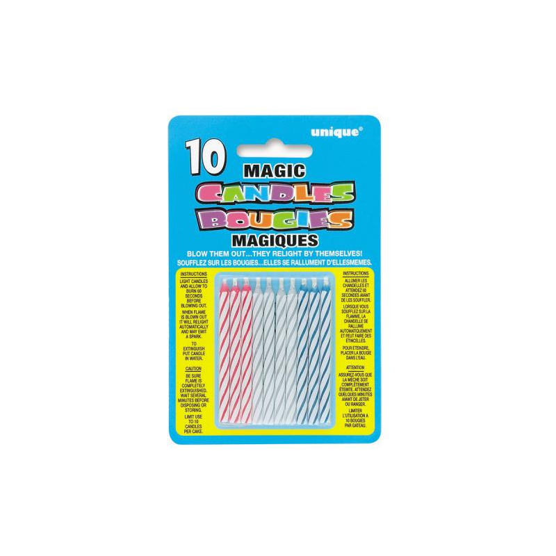 Velas Cumpleaños Mágicas Multicolor 10 Unidades