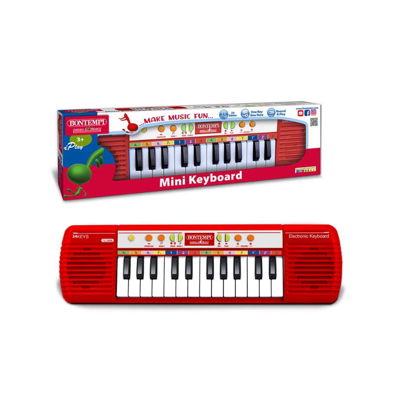 Teclado Electrónico 24 Pcs Rojo