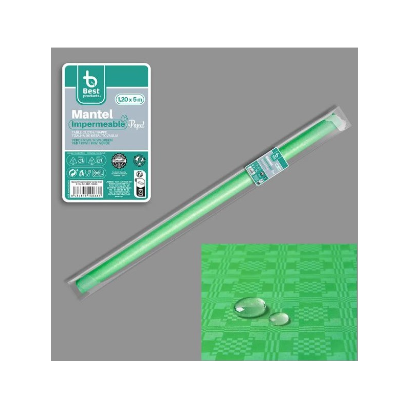 Rollo Mantel Plastificado Verde Kiwi 5 M