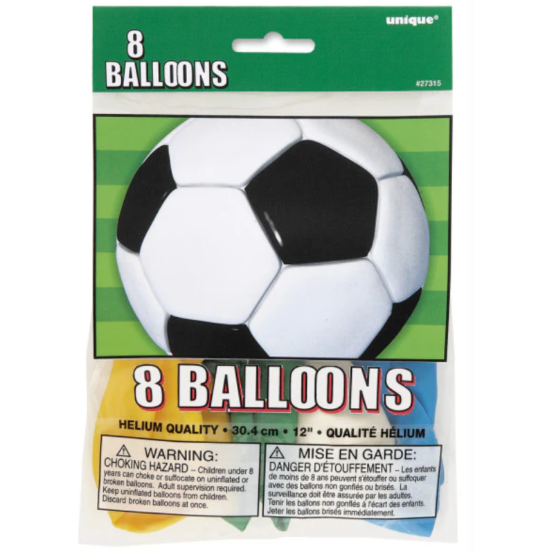 Globos Fútbol Colores 30.48 Cm 8 Unidades