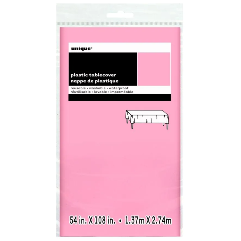 Mantel Plástico Rosa 137x274 Cm