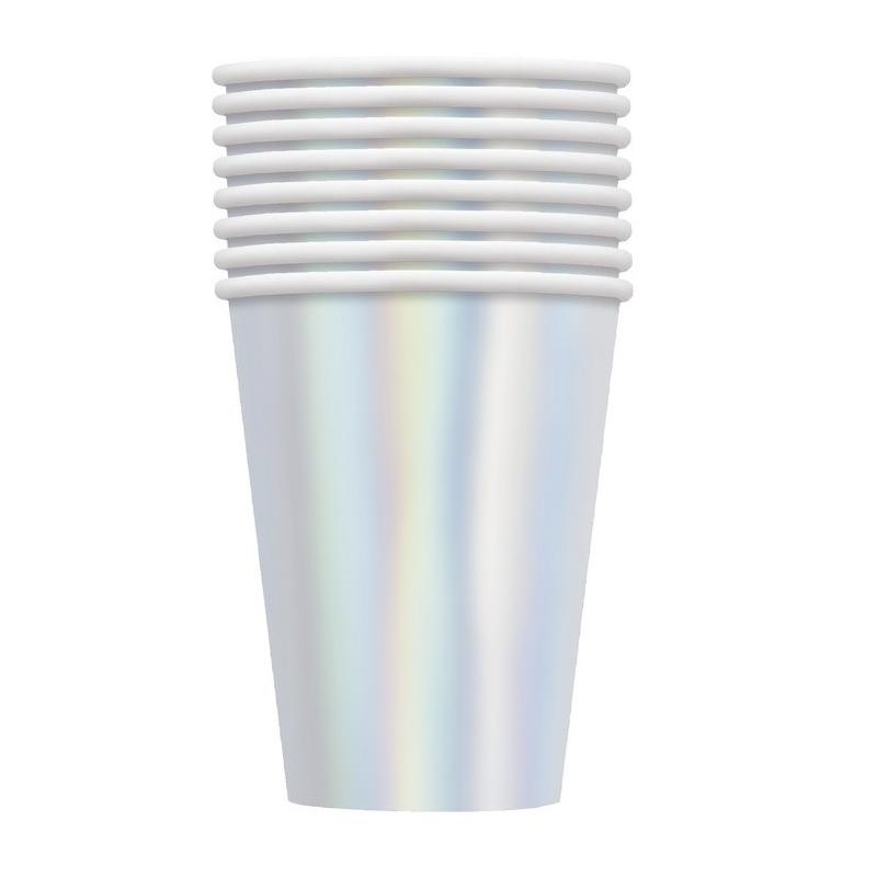 Vasos Papel Iridiscentes 8 Unidades