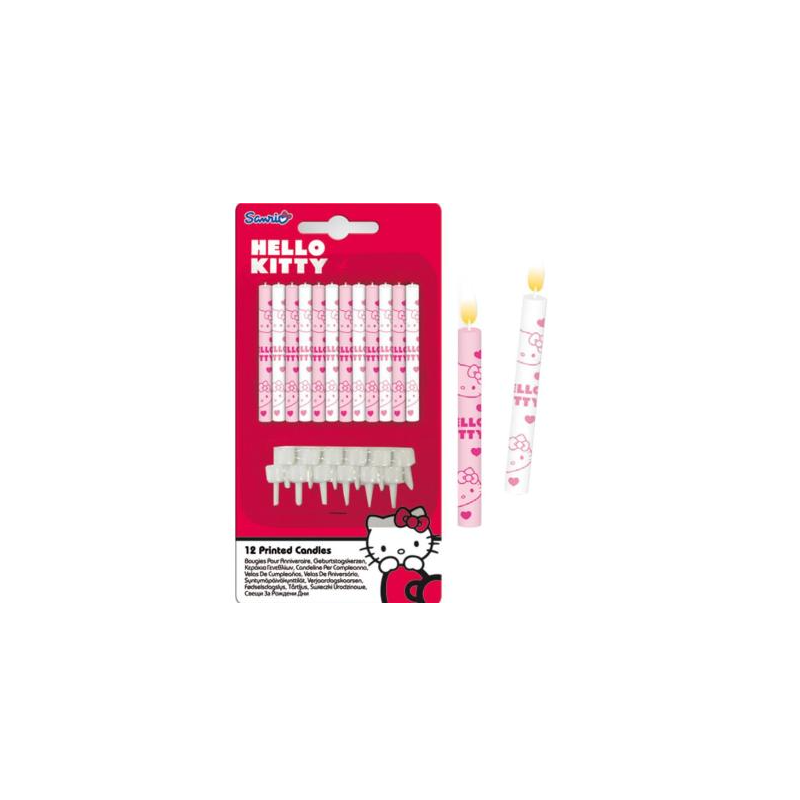 Velas Cumpleaños Hello Kitty 12 Uds De Fiesta Y Cumpleaños