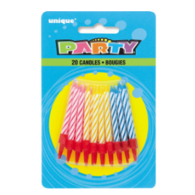 Velas Cumpleaños Con Portavelas 20 Uds De Fiesta Y Cumpleaños