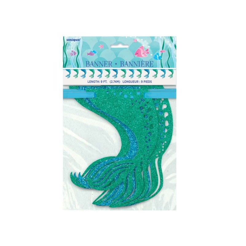 Guirnalda Purpurina Sirena De Fiesta Y Cumpleaños