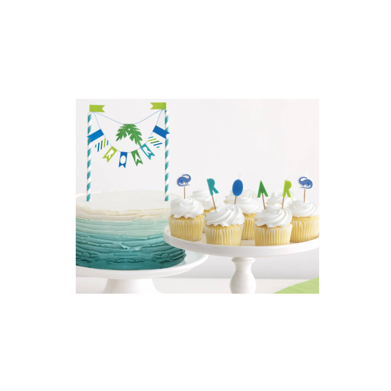 Guirnalda Dinosaurios Azul Y Verde