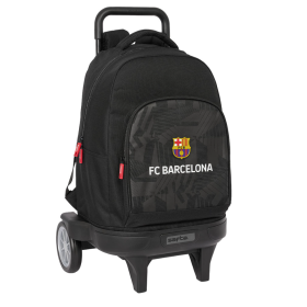 Mochila Grande Ruedas Fc Barcelona Negra De Safta