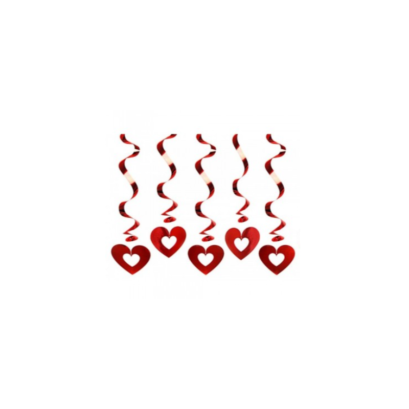 Decoración Colgante Corazones Rojos De Fiesta Y Cumpleaños