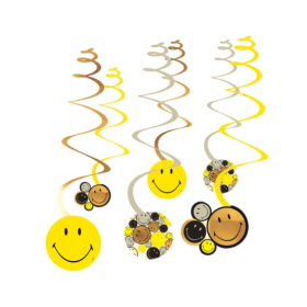 Decoración Colgante Espiral Smiley De Fiesta Y Cumpleaños