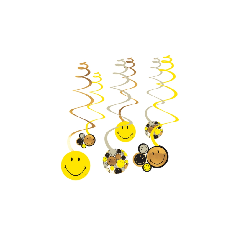 Decoración Colgante Espiral Smiley De Fiesta Y Cumpleaños