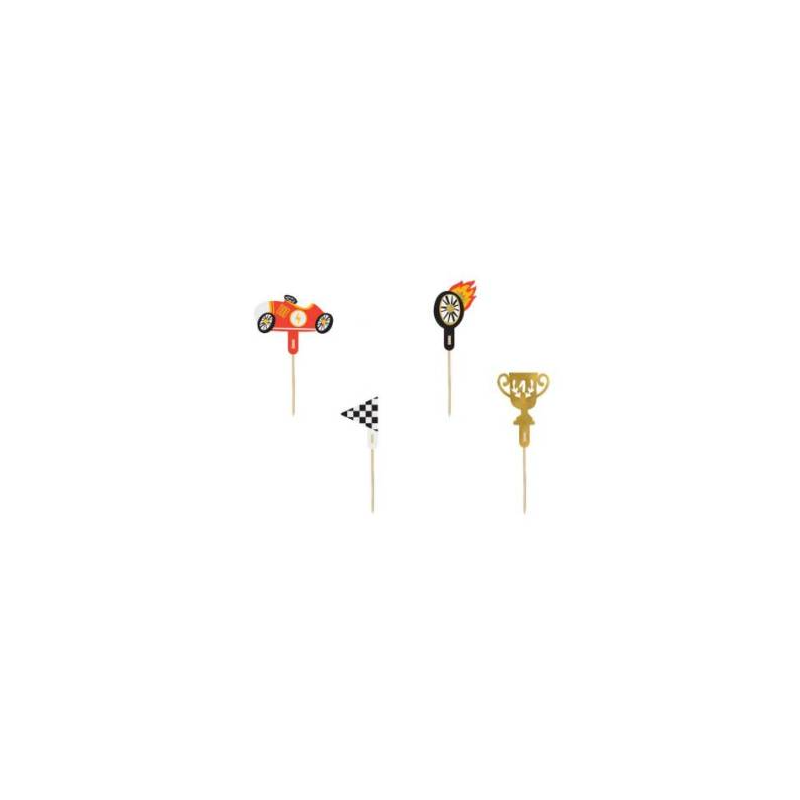 Decoración Cupcakes Coches 4 UD De Fiesta Y Cumpleaños