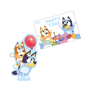 Invitaciones Bluey 8 UDS De Fiesta Y Cumpleaños