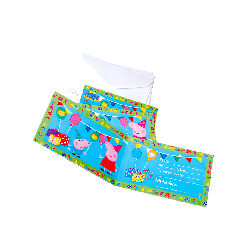 Invitaciones Peppa Pig 6 UDS De Fiesta Y Cumpleaños