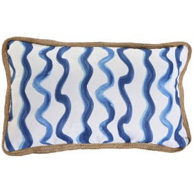 Cojín Blanco/Azul Resistente al Agua 50x30Cm