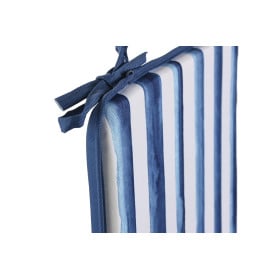 Cojín Silla Blanco/Azul Rayas Resistente al Agua 2