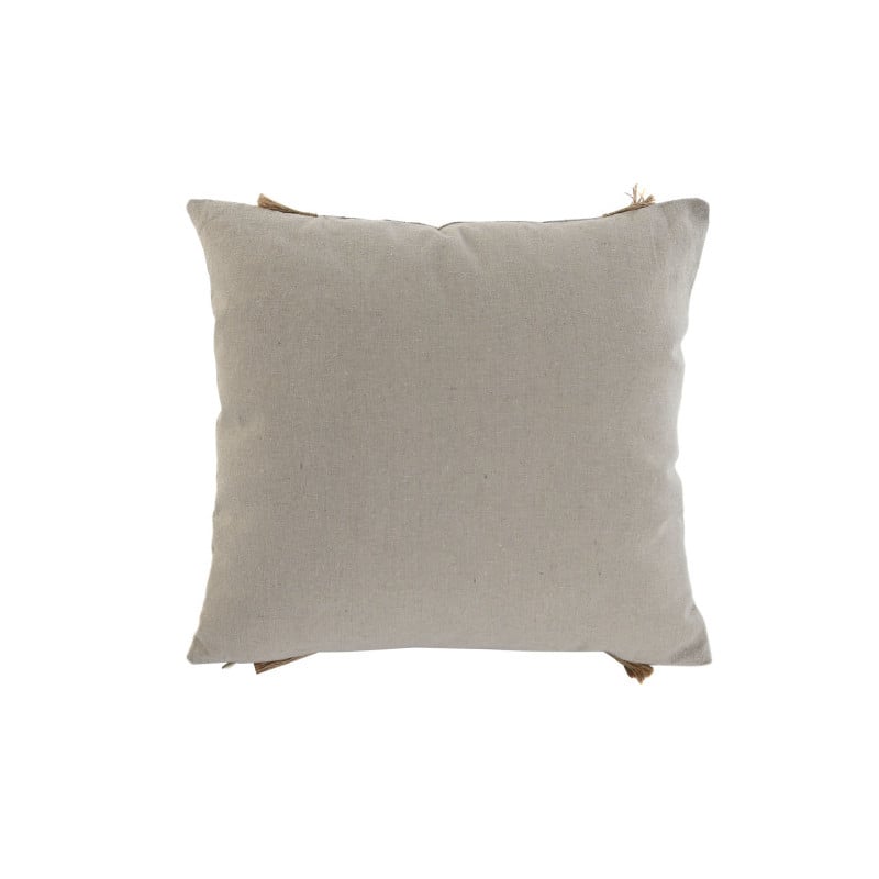 Cojín Yute Beige con Flecos 45x45Cm