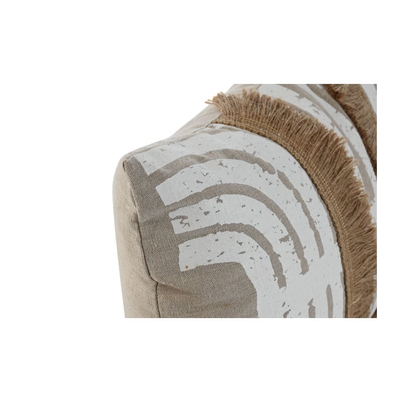 Cojín Yute Beige con Flecos 50x30Cm