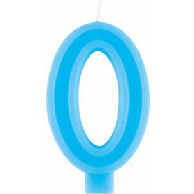 Vela Número 0 Azul Pastel