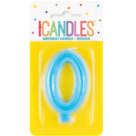 Vela Número 0 Azul Pastel De Fiesta y Cumpleaños 2