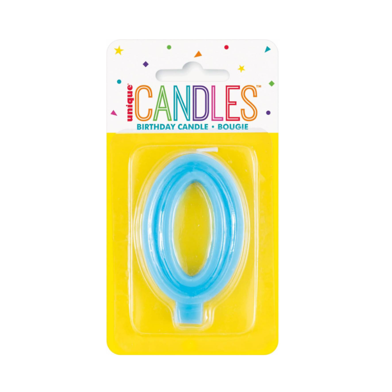 Vela Número 0 Azul Pastel