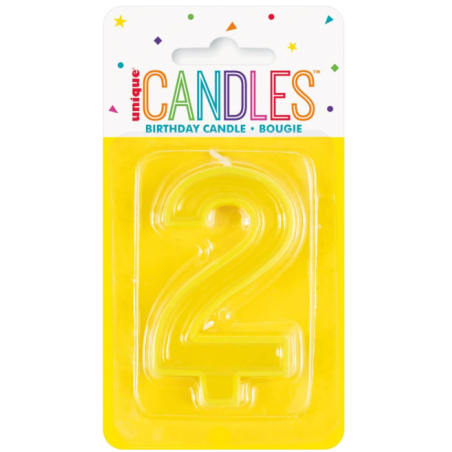 Vela Número 2 Amarilla