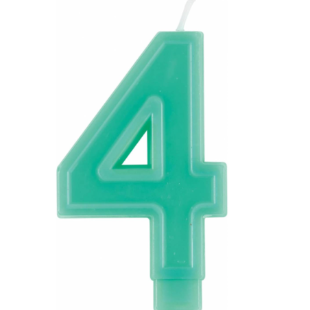 Vela Verde Número 4 9 CM De Fiesta y Cumpleaños