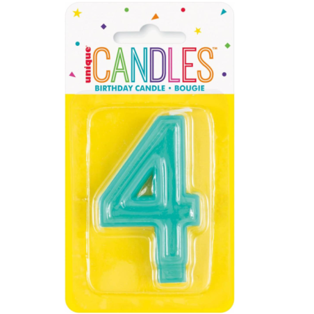 Vela Verde Número 4 9 CM