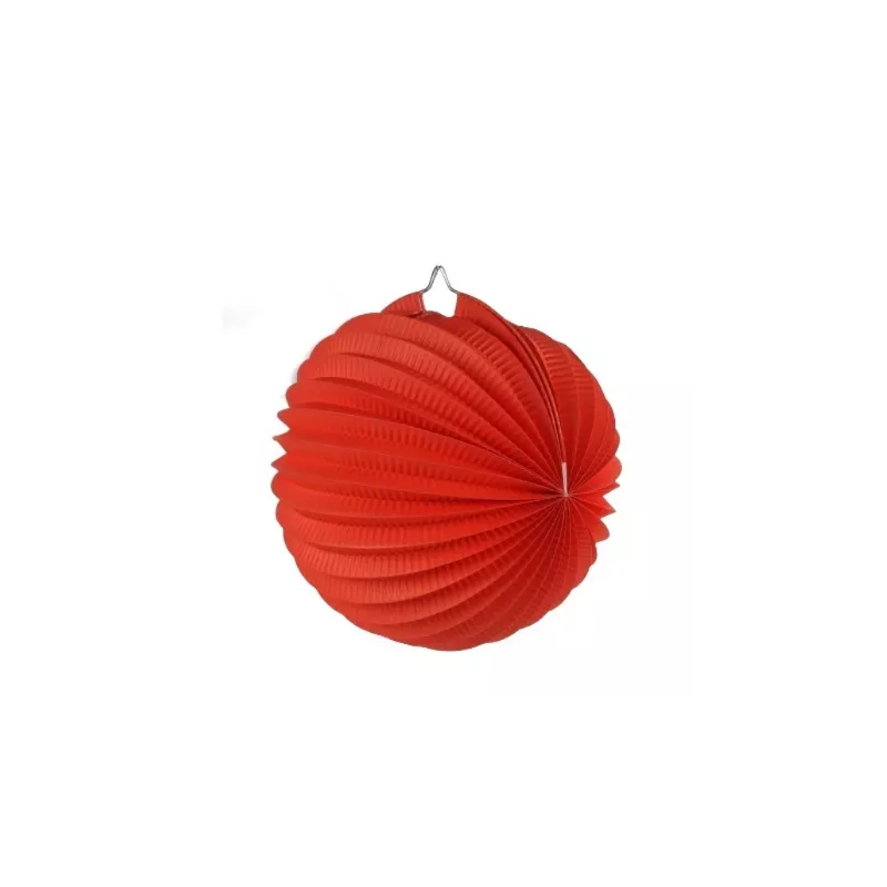 Farol Esférico Papel Rojo 30 CM De Fiesta y Cumpleaños
