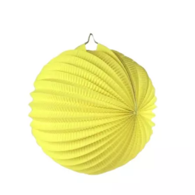 Farol Esférico Papel Amarillo 30 CM De Fiesta y Cumpleaños