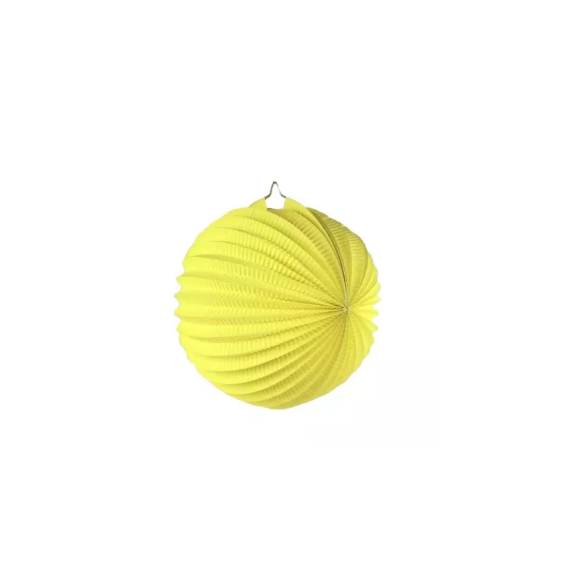 Farol Esférico Papel Amarillo 30 CM De Fiesta y Cumpleaños