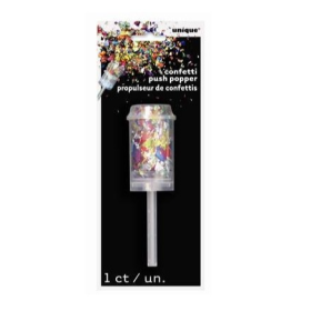 Push Popper Confeti Metalizado Multicolor De Fiesta y Cumpleaños
