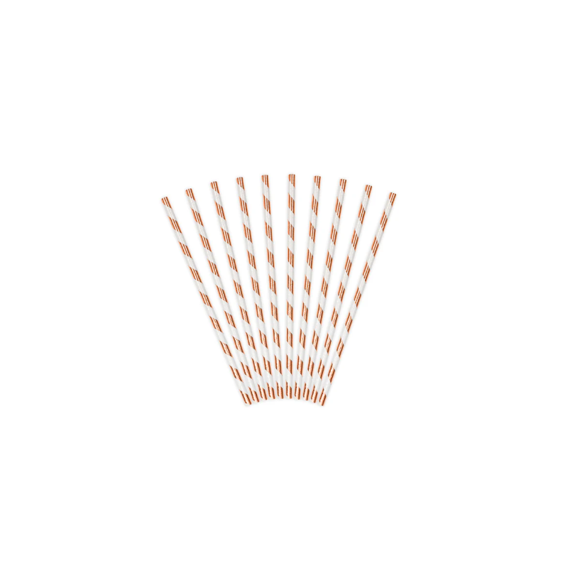 Pajitas Oro Rosa 10 UDS De Fiesta y Cumpleaños