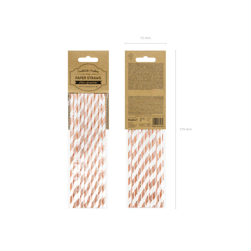 Pajitas Oro Rosa 10 UDS