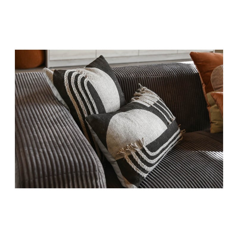 Cojín Yute Terracota con Flecos 45x45Cm