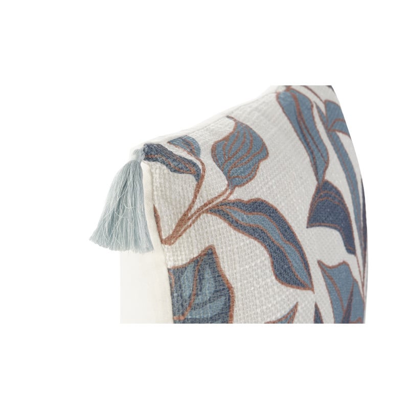 Cojín Hojas Azules con Flecos 45x45Cm