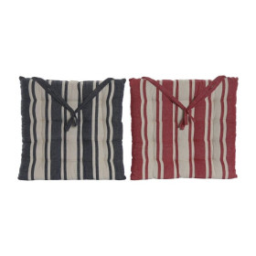 Cojin Silla Rayas 40x40Cm Rojo/Azul Surtido