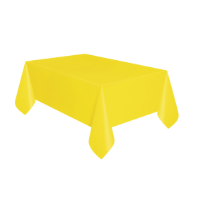 Mantel Plástico Amarillo Neón 137x274 Cm De Fiesta y Cumpleaños
