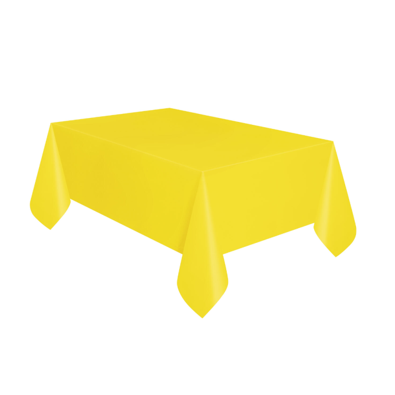 Mantel Plástico Amarillo Neón 137x274 Cm De Fiesta y Cumpleaños