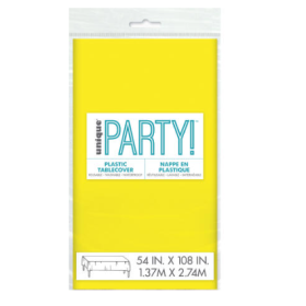 Mantel Plástico Amarillo Neón 137x274 Cm De Fiesta y Cumpleaños 2
