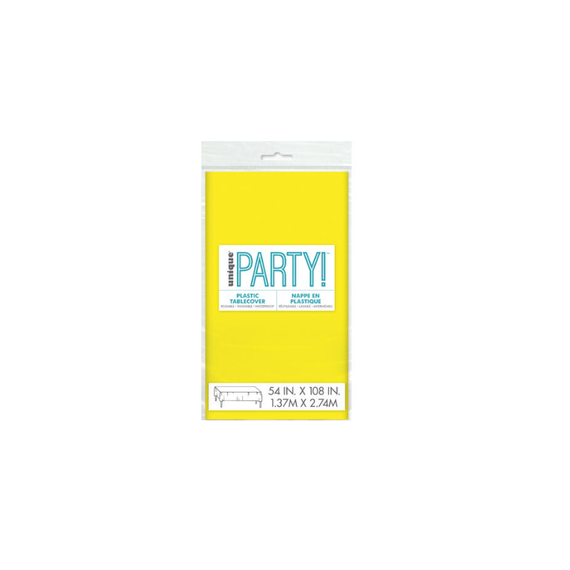Mantel Plástico Amarillo Neón 137x274 Cm