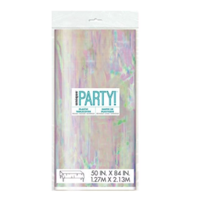 Mantel Plástico Rectangular Iridiscente De Fiesta y Cumpleaños 2