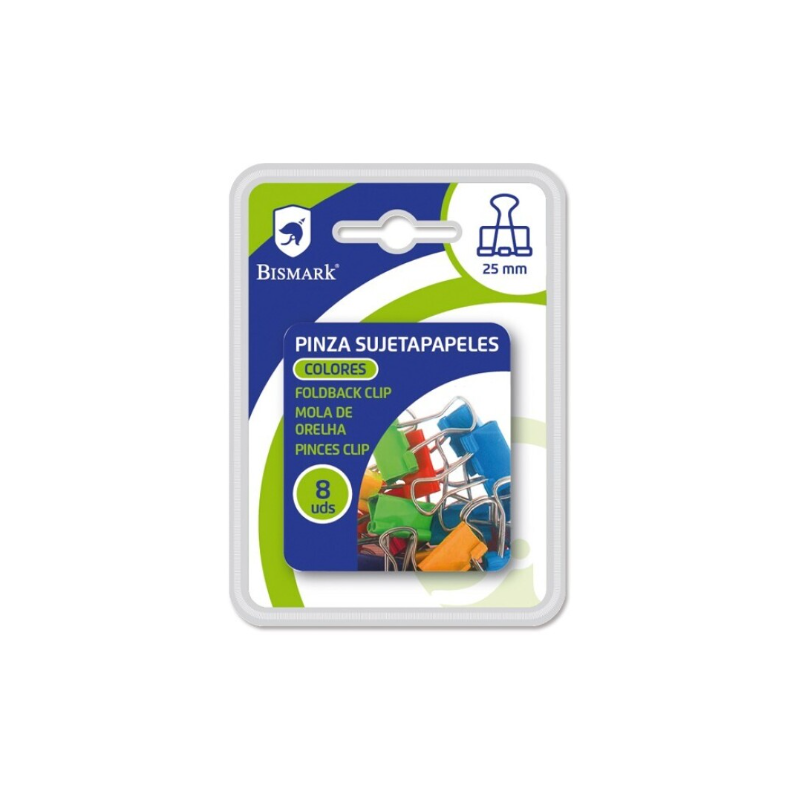 Pinza Sujetapapeles Colores 8 Uds