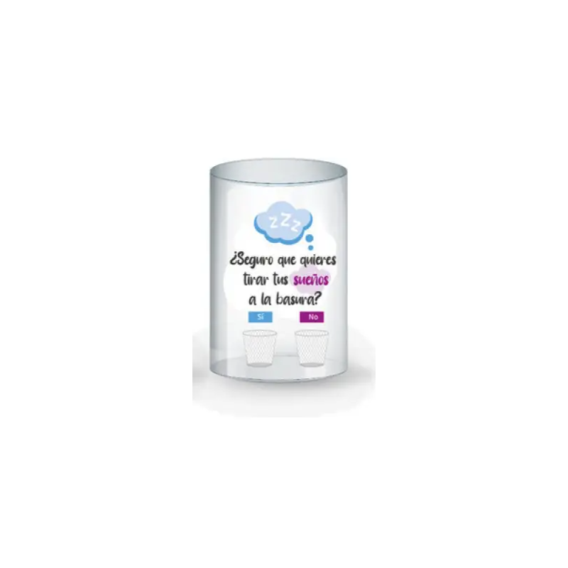 Cubilete Transparente Frases Brillantina