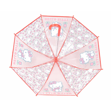 Paraguas Transparente Rosa Hello Kitty