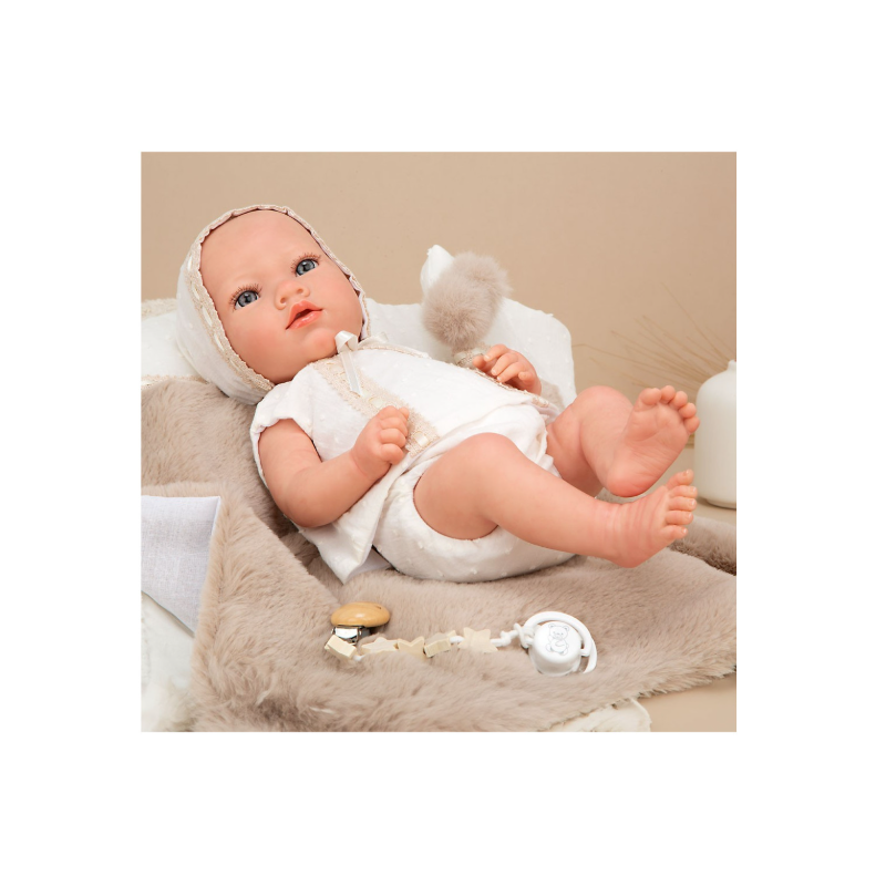 REBORN JADE MARRON CON MANTA 38CM