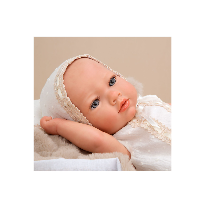 REBORN JADE MARRON CON MANTA 38CM