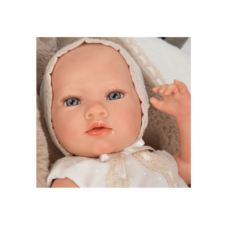 REBORN JADE MARRON CON MANTA 38CM
